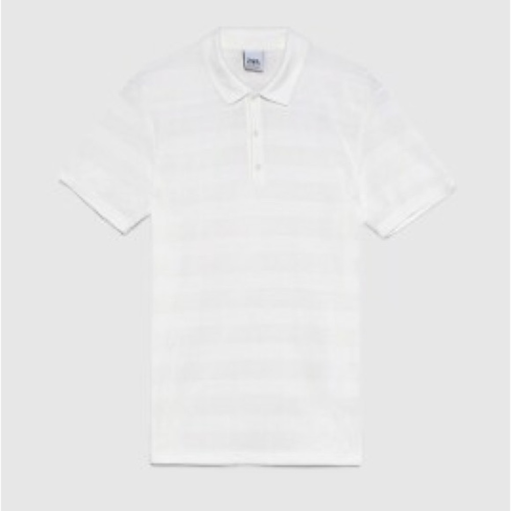 New Zara Textured Polo Shirt Natural White 4161/303 t-shirt sweater jacket